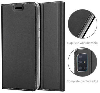 Cadorabo Handyhülle für Samsung Galaxy A51 CLASSY SCHWARZ