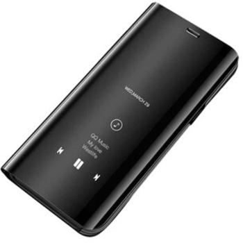 COFI1453 Smart View Spiegel Mirror Smart Cover Schale Etui kompatibel mit XIAOMI MI NOTE 10 LITE Schutzhülle Tasche Case Schutz Clear Schwarz