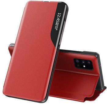 COFI1453 Eco Leather View Buchtasche Leder Handyhülle aufklappbare Hülle Standfunktion für Samsung Galaxy A70 (A705F) Rot