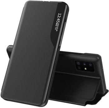 COFI1453 Eco Leather View Buchtasche Leder Handyhülle aufklappbare Hülle Standfunktion für Huawei P30 Pro Schwarz
