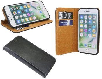 COFI1453 Elegante ECHT Leder Buch-Tasche Hülle für Das Samsung Galaxy J6+ Plus (J610F) in Schwarz
