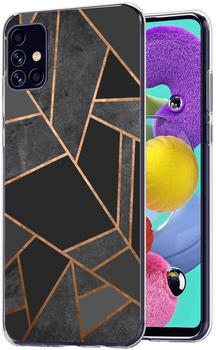 iMoshion Design Hülle für das Samsung Galaxy A51 - Grafik-Kupfer - Schwarz / Gold Schwarz