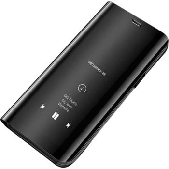 COFI1453 Smart View Spiegel Mirror Smart Cover Schale Etui kompatibel mit Samsung Galaxy A70 (A705F) Clear Schwarz