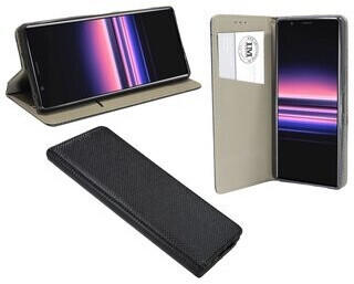 COFI1453 Buch Tasche "Smart" kompatibel mit SONY XPERIA 5 Handy Hülle Etui Brieftasche Schutzhülle mit Standfunktion, Kartenfach Schwarz
