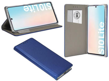 COFI1453 Buch Tasche "Smart" kompatibel mit SAMSUNG GALAXY S10 LITE ( G770F ) Handy Hülle Etui Brieftasche Schutzhülle mit Standfunktion, Kartenfach Blau