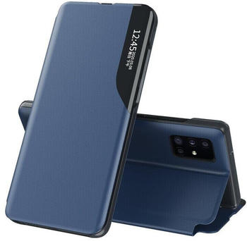 COFI1453 Eco Leather View Buchtasche Leder Handyhülle aufklappbare Hülle Standfunktion für Samsung Galaxy A70 (A705F) Blau