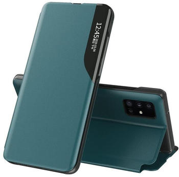 COFI1453 Eco Leather View Case Buch Tasche Leder Handyhülle aufklappbare Hülle Standfunktion für iPhone 12 Grün