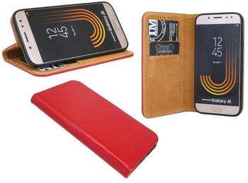 COFI1453 Elegante ECHT LEDER Buch-Tasche Hülle für das Huawei P20 PRO in Rot