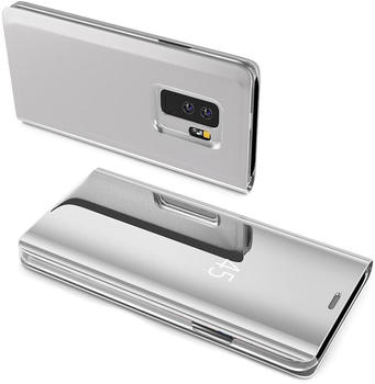 COFI1453 Smart View Spiegel Mirror Smart Cover Schale Etui kompatibel mit Honor 8A Clear Silber