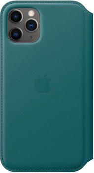 Apple Leder Folio (iPhone 11 Pro) Pfauenblau