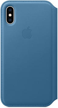 Apple Leder Folio (iPhone Xs) Cape Cod Blau