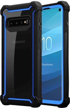 Cadorabo Hülle für Samsung Galaxy S10 in BLAU SCHWARZ