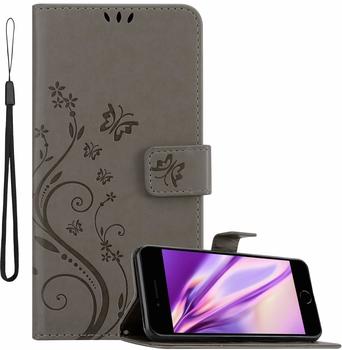 Cadorabo Hülle für Apple iPhone 7 / 7S / 8 / SE 2020 in FLORAL GRAU
