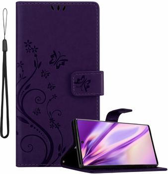 Cadorabo Hülle für Samsung Galaxy Note 10 PRO in FLORAL DUNKEL LILA