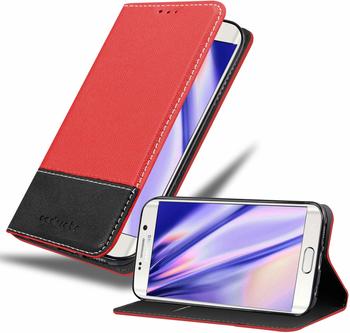 Cadorabo Hülle für Samsung Galaxy S6 EDGE in ROT SCHWARZ