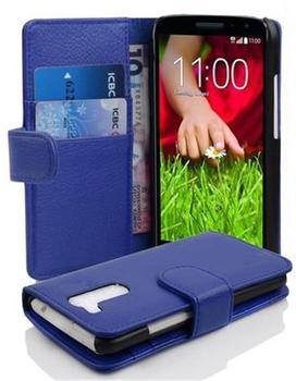 Cadorabo Hülle für LG G2 MINI in KÖNIGS BLAU Handyhülle aus strukturiertem Kunstleder mit Standfunktion und Kartenfach