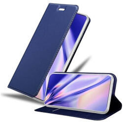 Cadorabo Hülle für Samsung Galaxy Note 10 Plus in Classy DUNKEL BLAU - Handyhülle mit Magnetverschluss, Standfunktion und Kartenfach