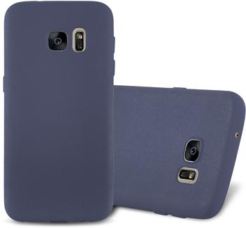 Cadorabo Hülle für Samsung Galaxy S7 EDGE in FROST DUNKEL BLAU Handyhülle aus flexiblem TPU Silikon Silikonhülle Schutzhülle Ultra Slim Soft Back Cover Case Bumper