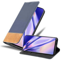 Cadorabo Hülle für Samsung Galaxy Note 10 in DUNKEL BLAU BRAUN - Handyhülle mit Magnetverschluss, Standfunktion und Kartenfach