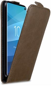 Cadorabo Hülle für Samsung Galaxy S10 in KAFFEE BRAUN - Handyhülle im Flip Design mit Magnetverschluss -