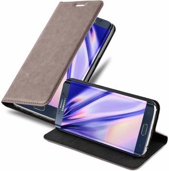 Cadorabo Hülle für Samsung Galaxy S6 EDGE PLUS in KAFFEE BRAUN Handyhülle mit Magnetverschluss, Standfunktion und Kartenfach
