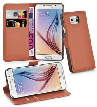 Cadorabo Hülle für Samsung Galaxy S6 in SCHOKO BRAUN Handyhülle mit Magnetverschluss, Standfunktion und Kartenfach