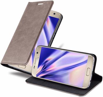 Cadorabo Hülle für Samsung Galaxy S7 in KAFFEE BRAUN Handyhülle mit Magnetverschluss, Standfunktion und Kartenfach