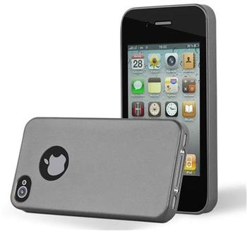 Cadorabo Hülle für Apple iPhone 4 / iPhone 4S in METALLIC GRAU Handyhülle aus flexiblem TPU Silikon Silikonhülle Schutzhülle Ultra Slim Soft Back Cover Case Bumper
