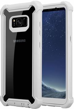 Cadorabo Hülle für Samsung Galaxy S8 in BIRKEN GRAU - 2-in-1 Handyhülle mit TPU Silikon-Rand und Acryl-Glas-Rücken - Schutzhülle Hybrid Hardcase Back Case
