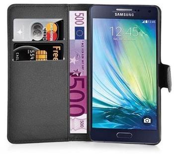 Cadorabo Hülle für Samsung Galaxy A3 2015 in PHANTOM SCHWARZ - Handyhülle mit Magnetverschluss, Standfunktion und Kartenfach