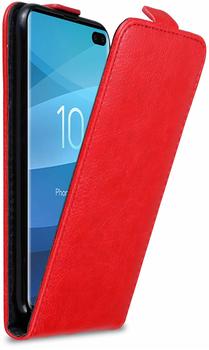 Cadorabo Hülle für Samsung Galaxy S10 PLUS in APFEL ROT - Handyhülle im Flip Design mit Magnetverschluss -