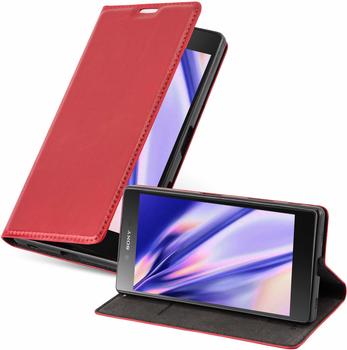 Cadorabo Hülle für Sony Xperia Z5 in APFEL ROT Handyhülle mit Magnetverschluss, Standfunktion und Kartenfach