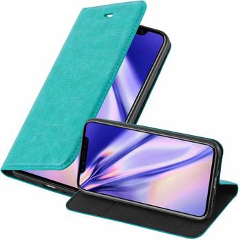Cadorabo Hülle für Apple iPhone X / XS in PETROL TÜRKIS Handyhülle mit Magnetverschluss, Standfunktion und Kartenfach