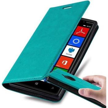 Cadorabo Hülle für Nokia Lumia 830 in PETROL TÜRKIS Handyhülle mit Magnetverschluss, Standfunktion und Kartenfach