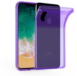 Cadorabo Hülle für Apple iPhone X / XS in TRANSPARENT LILA Handyhülle aus flexiblem TPU Silikon Silikonhülle Schutzhülle Ultra Slim Soft Back Cover Case Bumper