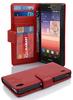 Cadorabo Hülle für Huawei P7 Hülle in Inferno Rot Handyhülle mit 3...