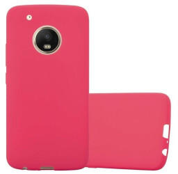 Cadorabo Hülle für Motorola MOTO G5 PLUS in CANDY ROT Handyhülle aus flexiblem TPU Silikon Silikonhülle Schutzhülle Ultra Slim Soft Back Cover Case Bumper