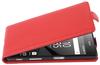 Cadorabo Hülle für Sony Xperia Z5 COMPACT in INFERNO ROT Handyhülle im Flip Design aus strukturiertem Kunstleder