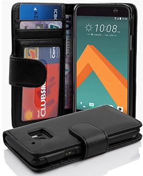 Cadorabo Hülle für HTC 10 (One M10) in OXID SCHWARZ Handyhülle mit Magnetverschluss und 3 Kartenfächern