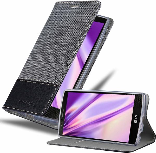Cadorabo Hülle für LG G4 / G4 PLUS in GRAU SCHWARZ Handyhülle mit Magnetverschluss, Standfunktion und Kartenfach