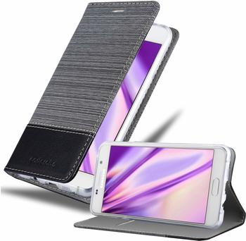 Cadorabo Hülle für Samsung Galaxy A5 2016 in GRAU SCHWARZ Handyhülle mit Magnetverschluss, Standfunktion und Kartenfach