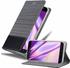 Cadorabo Hülle für Samsung Galaxy J5 2017 in GRAU SCHWARZ Handyhülle mit Magnetverschluss, Standfunktion und Kartenfach