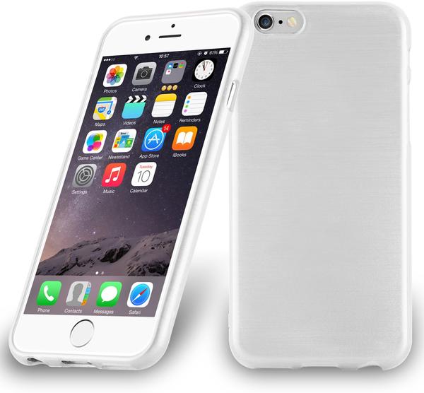 Cadorabo Hülle für Apple iPhone 6 / iPhone 6S in SILBER - Handyhülle aus flexiblem TPU Silikon - Silikonhülle Schutzhülle Ultra Slim Soft Back Cover Case Bumper