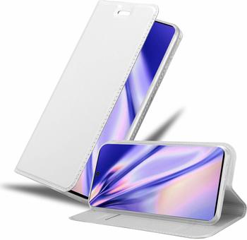 Cadorabo Hülle für Samsung Galaxy Note 10 in Classy Silber - Handyhülle mit Magnetverschluss, Standfunktion und Kartenfach