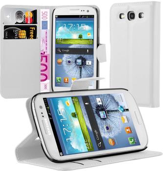 Cadorabo Hülle für Samsung Galaxy S3 / S3 NEO in ARKTIS WEIß Handyhülle mit Magnetverschluss, Standfunktion und Kartenfach