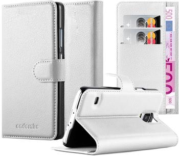 Cadorabo Hülle für Samsung Galaxy S5 / S5 NEO in ARKTIS WEIß Handyhülle mit Magnetverschluss, Standfunktion und Kartenfach