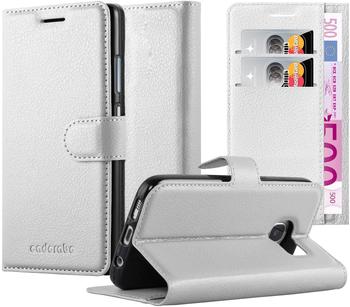 Cadorabo Hülle für Samsung Galaxy S6 EDGE in ARKTIS WEIß Handyhülle mit Magnetverschluss, Standfunktion und Kartenfach