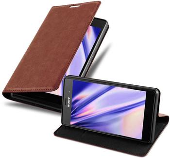 Cadorabo Hülle für Sony Xperia Z3 in CAPPUCCINO BRAUN Handyhülle mit Magnetverschluss, Standfunktion und Kartenfach