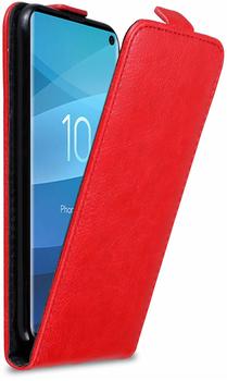 Cadorabo Hülle für Samsung Galaxy S10 in APFEL ROT - Handyhülle im Flip Design mit Magnetverschluss -