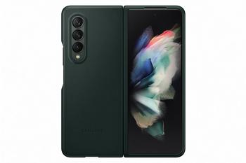 Samsung Leder Cover (Galaxy Z Fold 3) Gr&uuml;n